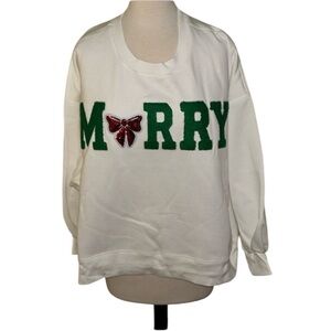 New Judith March Merry Bow White Pullover